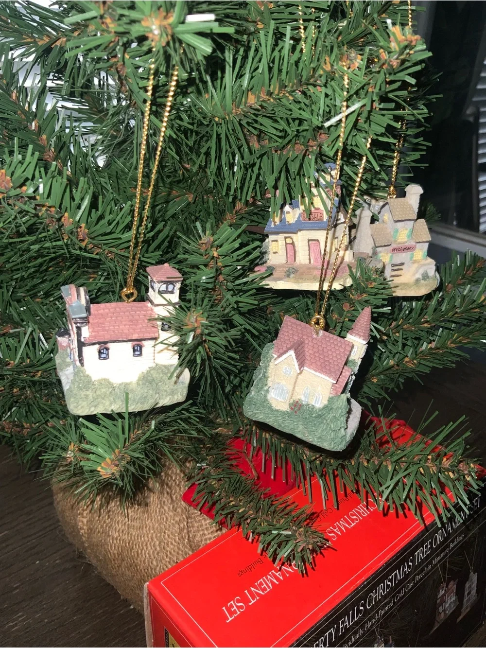 liberty falls vintage porcelain village ornament set